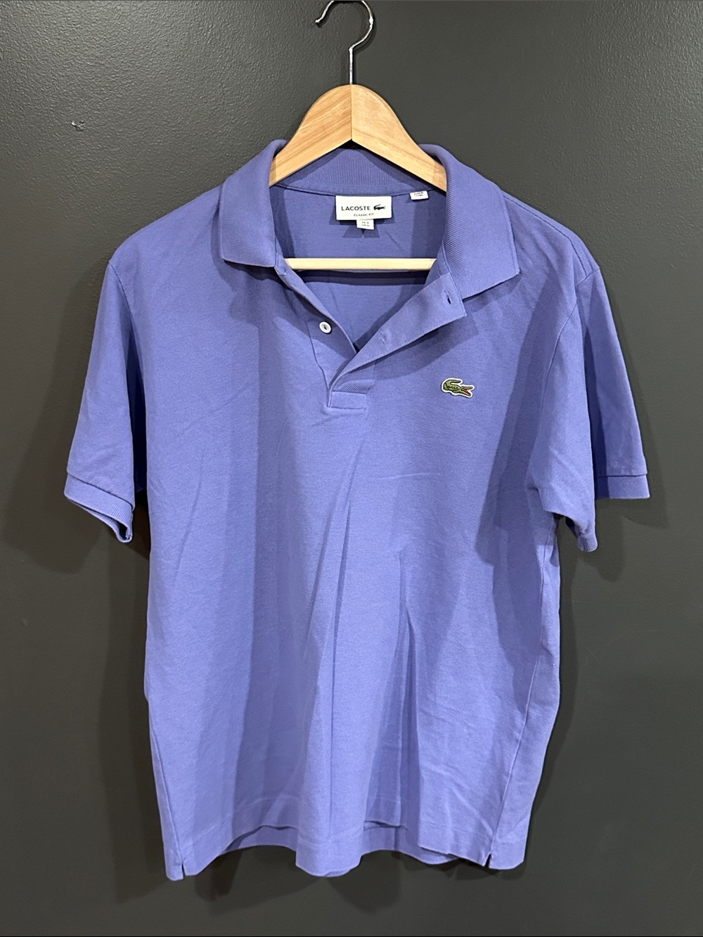 Lacoste Men's Lavender Cotton Pique Polo Shirt